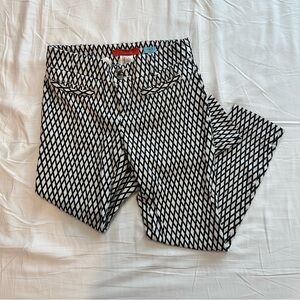 Cartonnier/Anthropologie Black and White Geometric Pattern Ankle Pants size 2